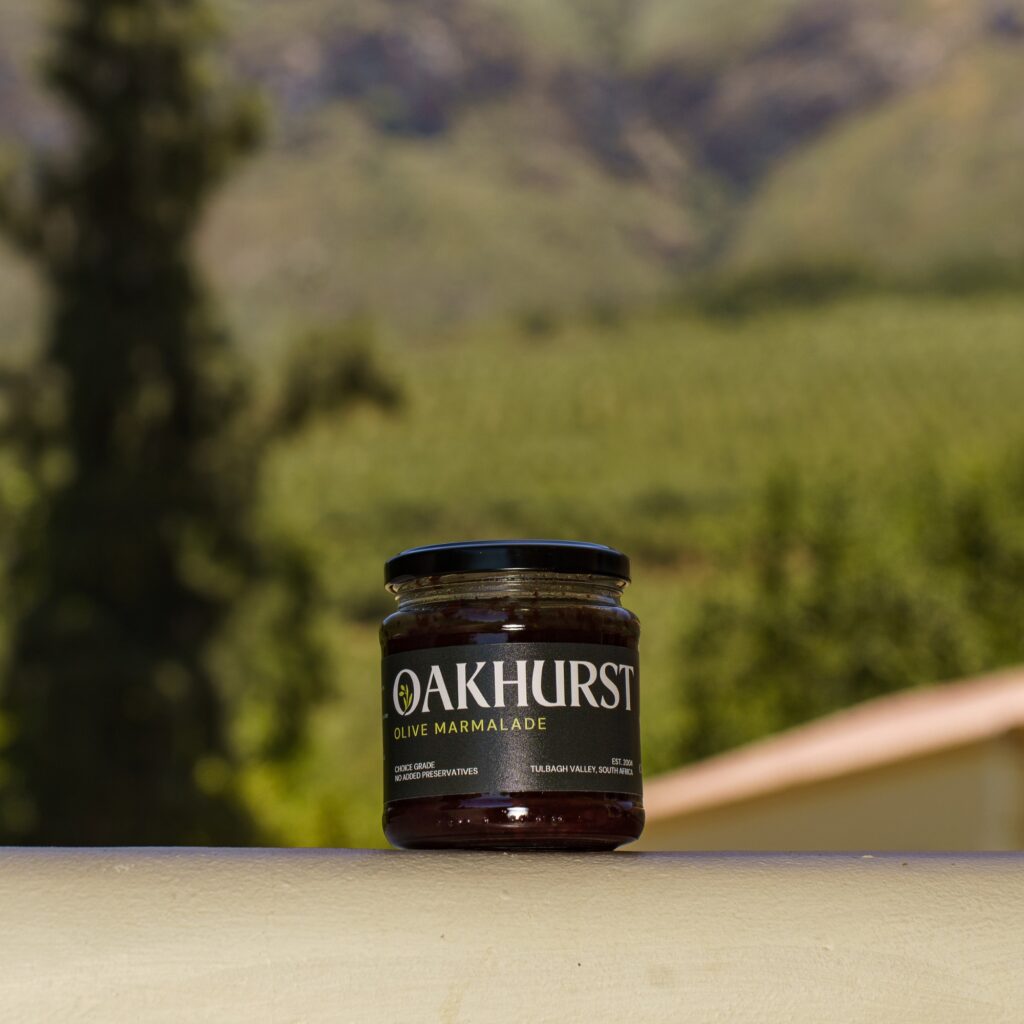 Oakhurst Olives' Olive Marmalade jar from Tulbagh