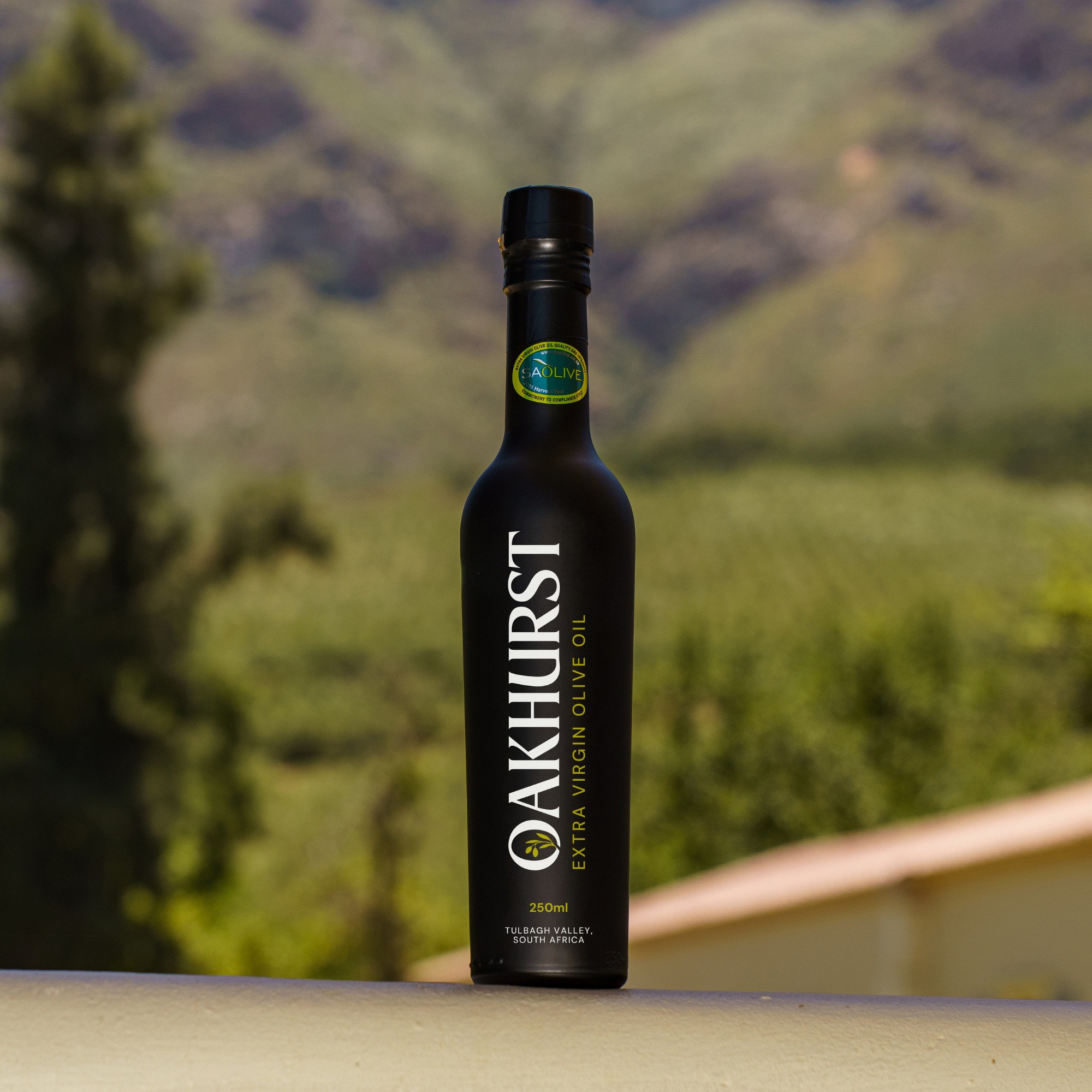 Oakhurst Olives’ extra virgin cold pressed olive oil from Tulbagh